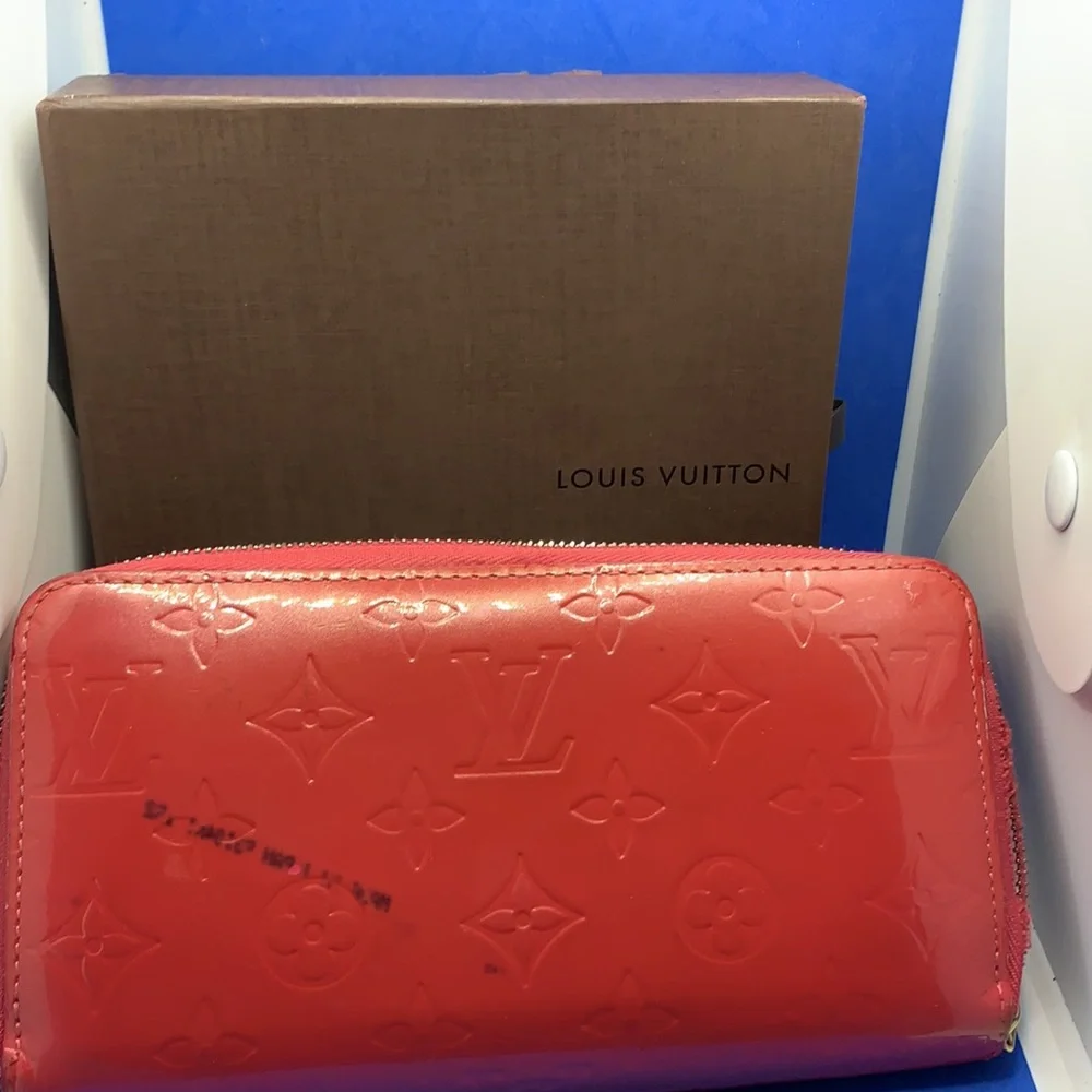 💖 💝 LOUIS VUITTON‎ Vernice pink/ gold patent Leather Zippy Wallet - Picture 7 of 13